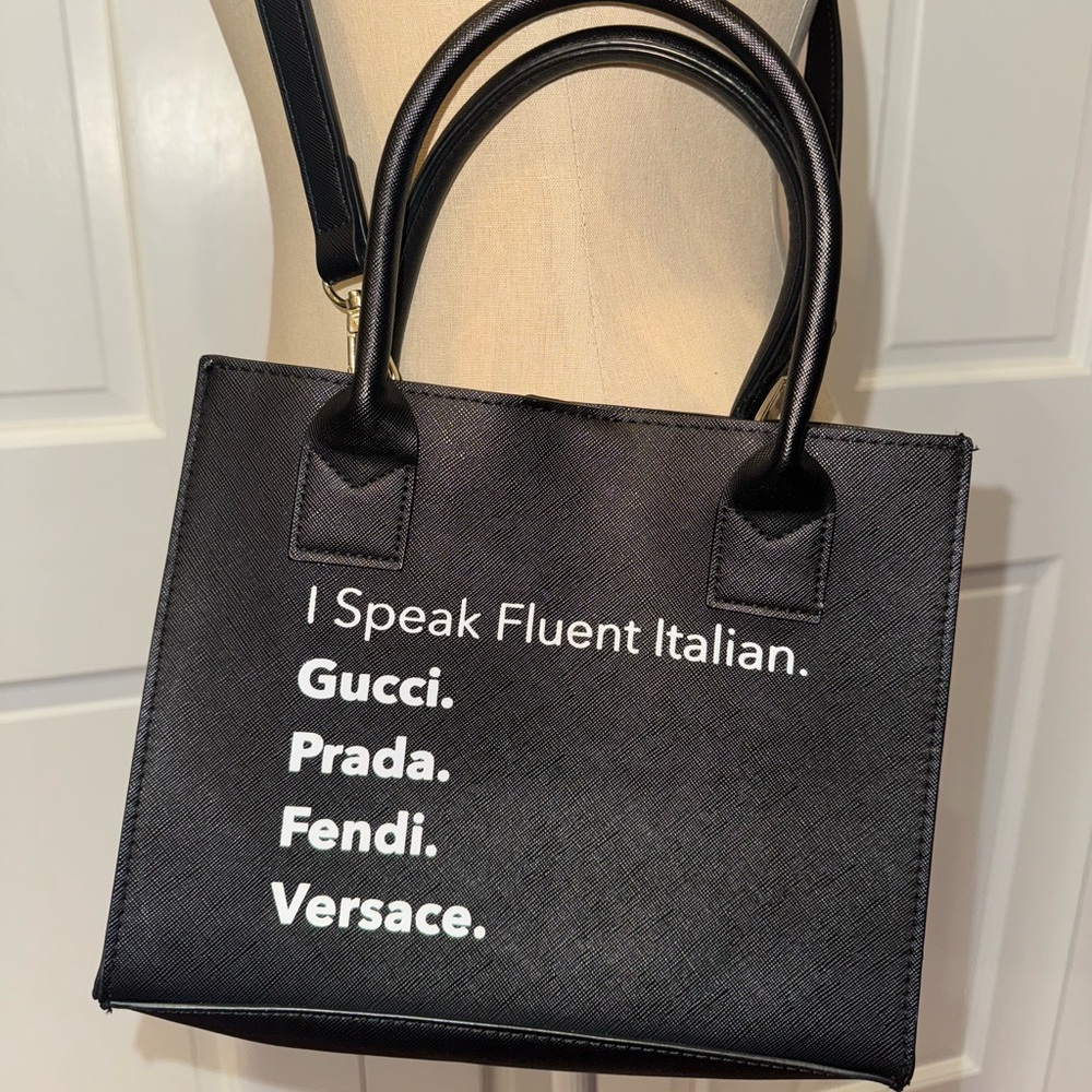 Black Designer-Inspired Tote Bag